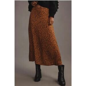 Farm Rio Black Leopards Texture Midi Skirt size Medium EUC